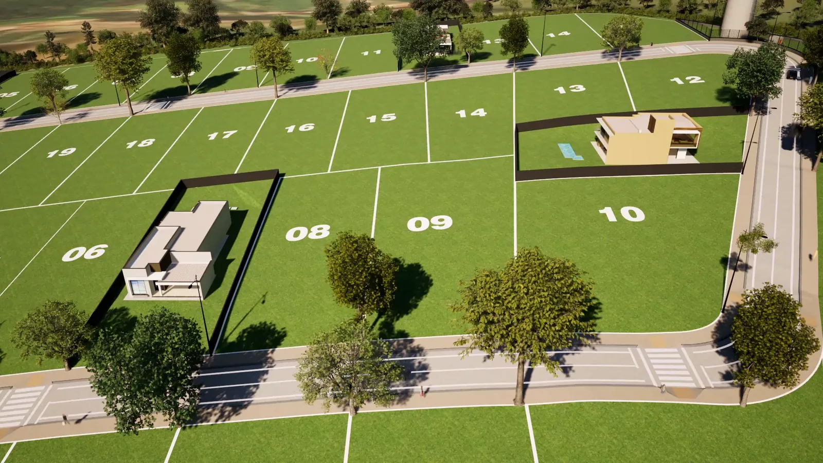 Ilustração dos lotes numerados do Residencial San Paolo